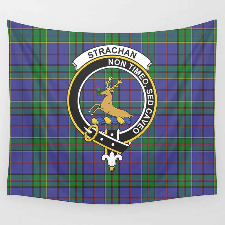 Scottish Strachan Clan Crest Tartan Tapestry Tartan Plaid 1