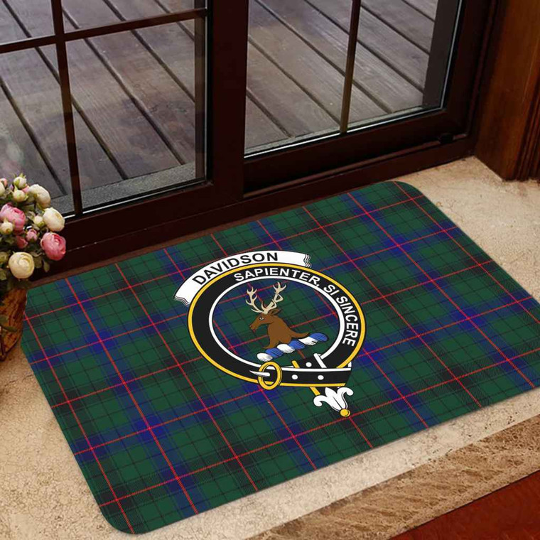 Scottish Davidson Clan Crest Tartan Door Mat Tartan Plaid 1