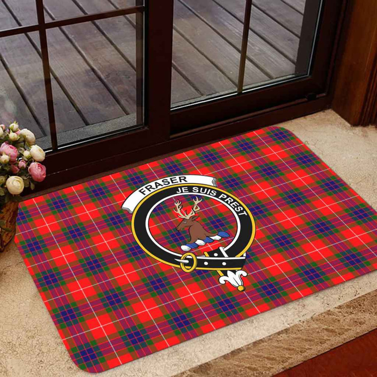 Scottish Fraser (of Lovat) Clan Crest Tartan Door Mat Tartan Plaid 1