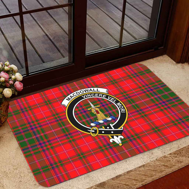 Scottish MacDowall (of Garthland) Clan Crest Tartan Door Mat Tartan Plaid 1