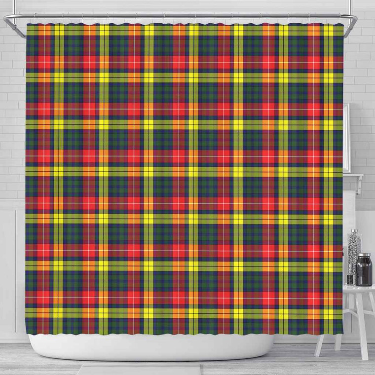 Scottish Buchanan Modern Clan Tartan Shower Curtain Tartan Plaid 1