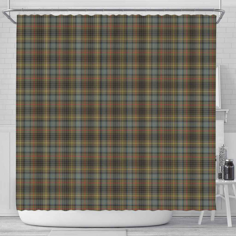 Scottish Stewart Hunting Weathered Clan Tartan Shower Curtain Tartan Plaid 1