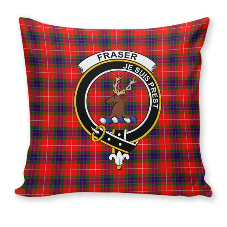 Scottish Fraser (of Lovat) Clan Crest Tartan Pillow Cover Tartan Plaid 1