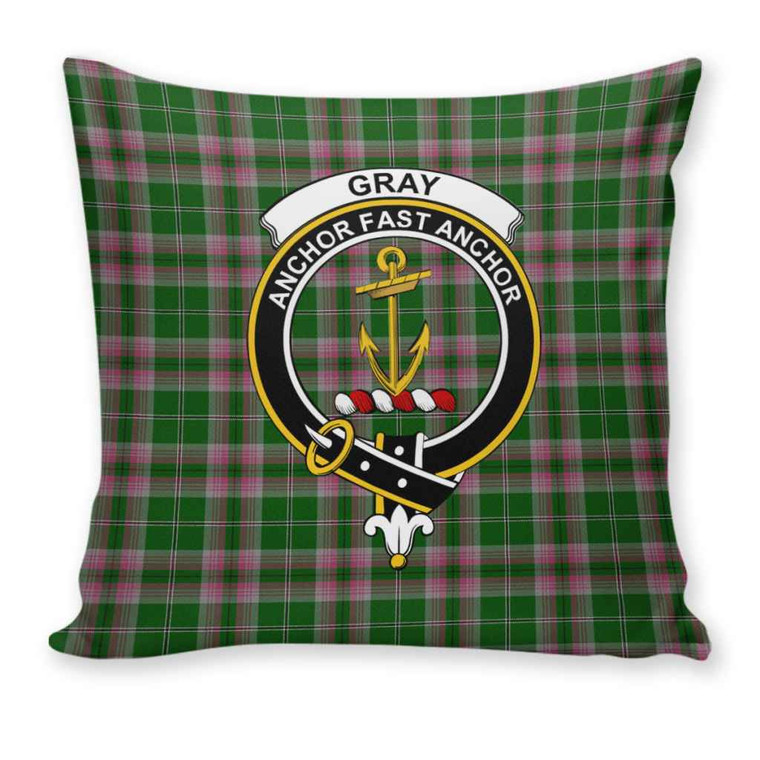 Scottish Gray Clan Crest Tartan Pillow Cover Tartan Plaid 1