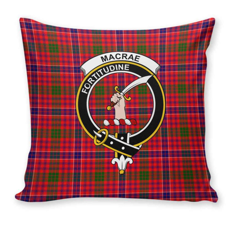 Scottish MacRae Clan Crest Tartan Pillow Cover Tartan Plaid 1