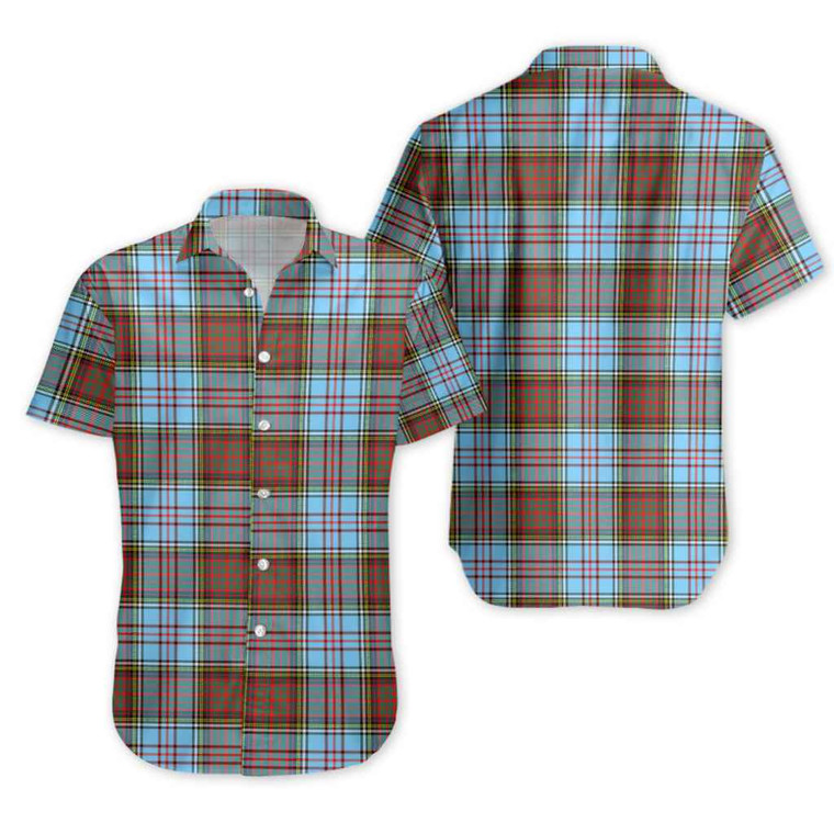 Scottish Anderson Ancient Clan Tartan Short Sleeve Shirt Tartan Plaid