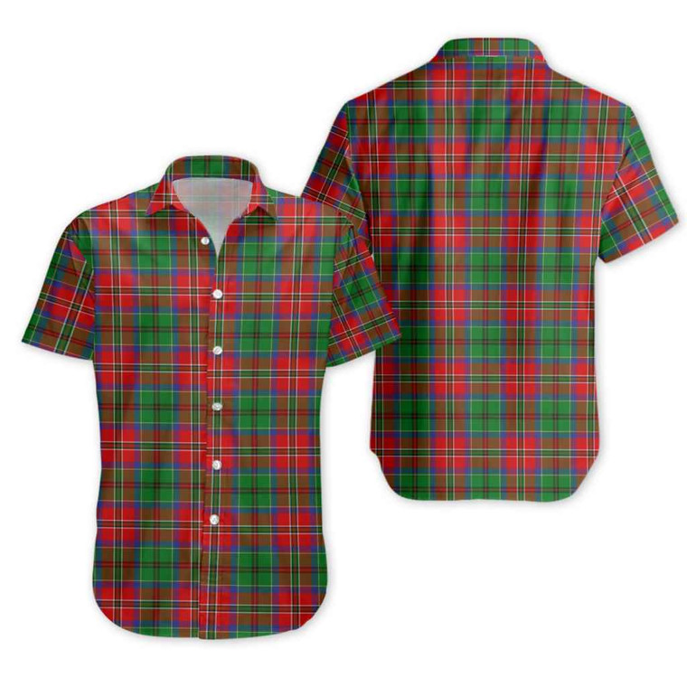 Scottish McCulloch Clan Tartan Short Sleeve Shirt Tartan Plaid