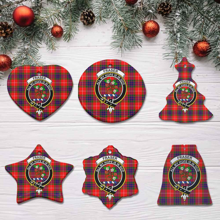 Scottish Fraser Clan Crest Tartan Ceramic Ornament Tartan Plaid