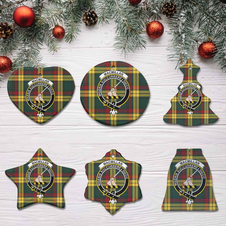 Scottish MacMillan Clan Crest Tartan Ceramic Ornament Tartan Plaid