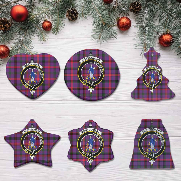 Scottish Montgomery Clan Crest Tartan Ceramic Ornament Tartan Plaid