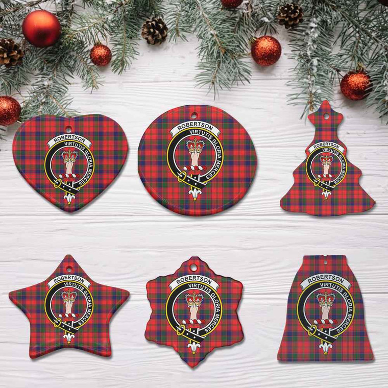 Scottish Robertson Clan Crest Tartan Ceramic Ornament Tartan Plaid