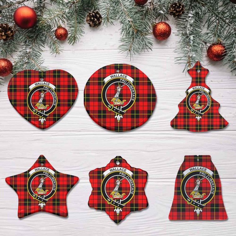 Scottish Wallace Clan Crest Tartan Ceramic Ornament Tartan Plaid