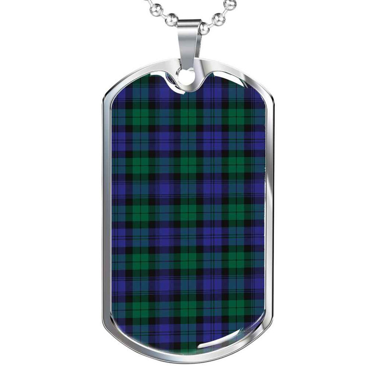 Scottish Blackwatch Modern Clan Tartan Military Dog Tag Necklace Tartan Plaid 1