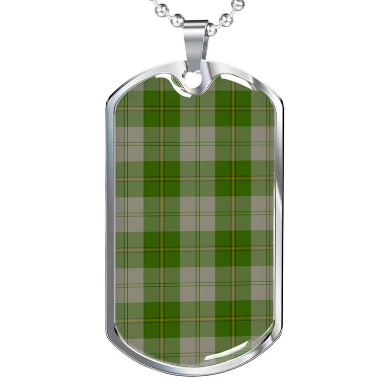 Scottish Cunningham Dress Green Dancers Clan Tartan Military Dog Tag Necklace Tartan Plaid 1
