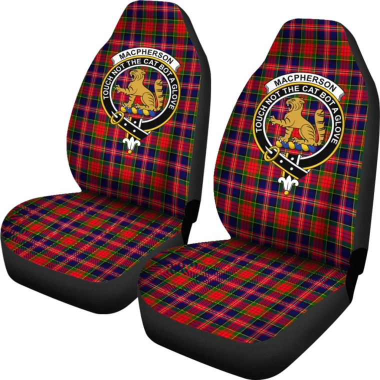 Scottish MacPherson Clan Crest Tartan Car Seat Covers 1