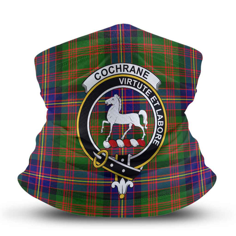 Scottish Cochrane Clan Crest Tartan Neck Gaiter Tartan Plaid