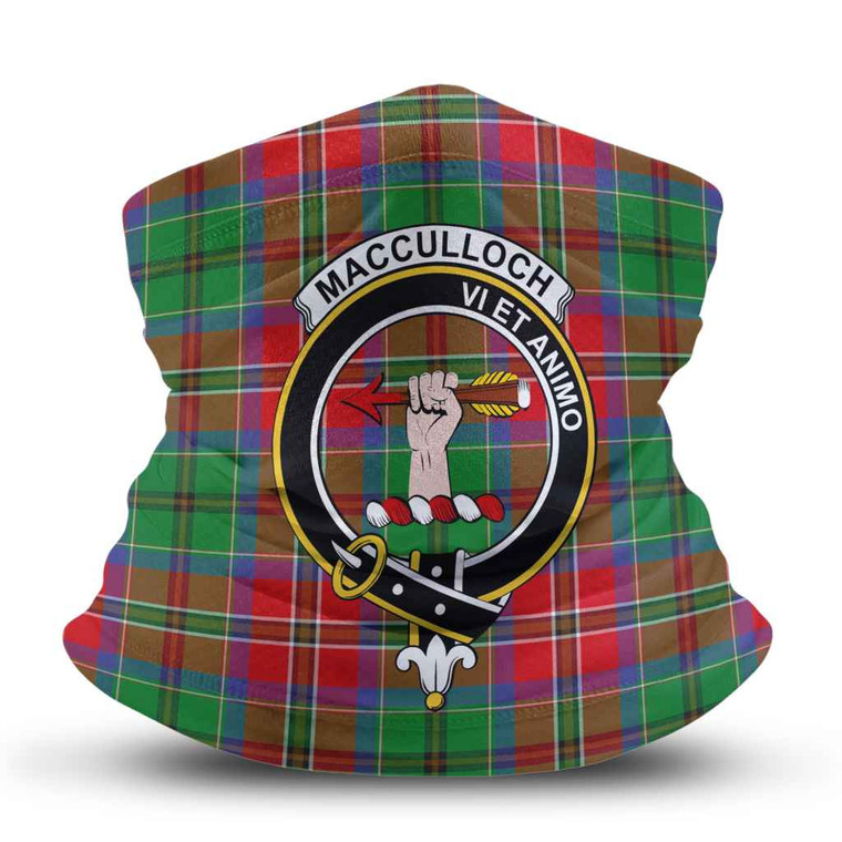 Scottish MacCulloch (McCulloch) Clan Crest Tartan Neck Gaiter Tartan Plaid