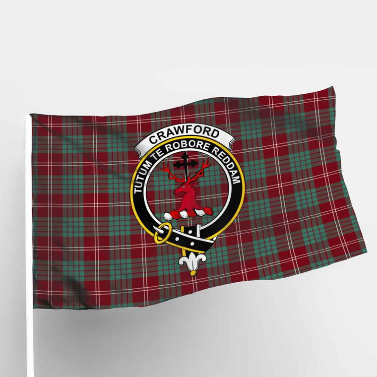 Scottish Crawford Clan Crest Tartan Flag Parade Tartan Plaid 1