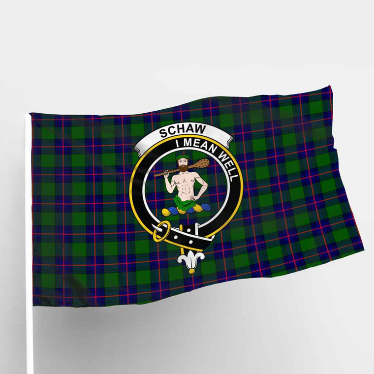 Scottish Schaw (of Sauchie) Clan Crest Tartan Flag Parade Tartan Plaid 1