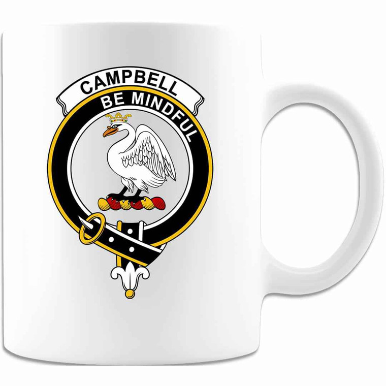 Scottish Campbell Clan Crest White Mug Tartan Plaid 1