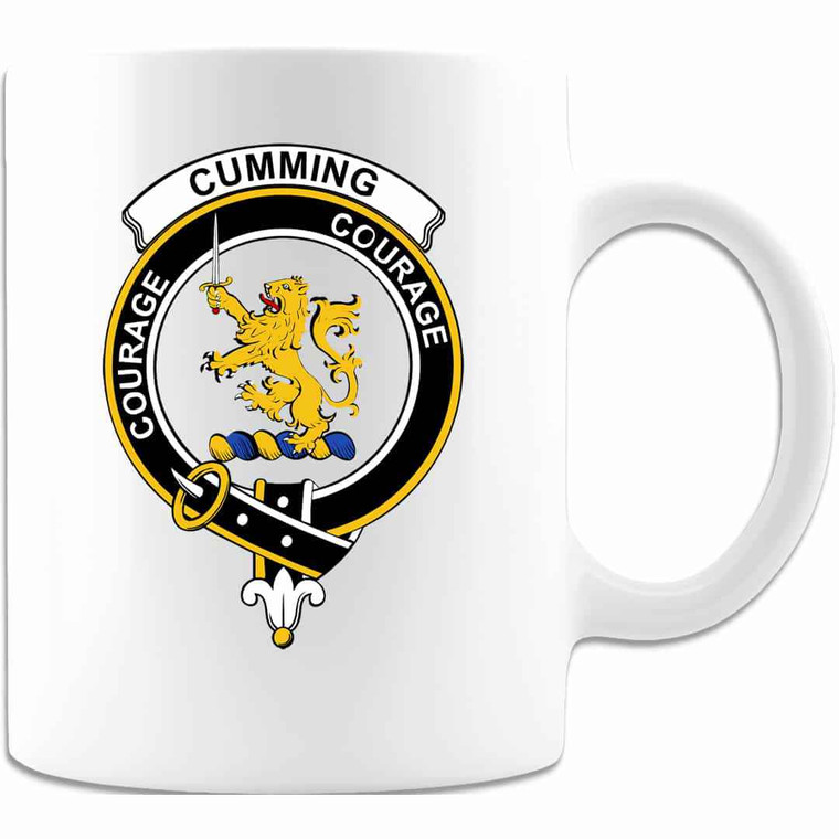 Scottish Cumming Clan Crest White Mug Tartan Plaid 1