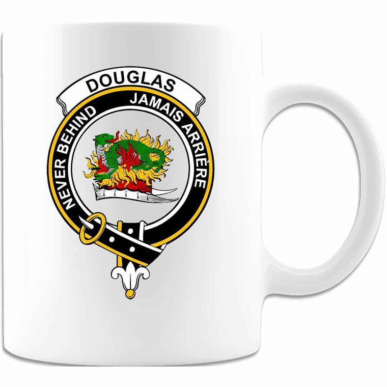 Scottish Douglas Clan Crest White Mug Tartan Plaid 1