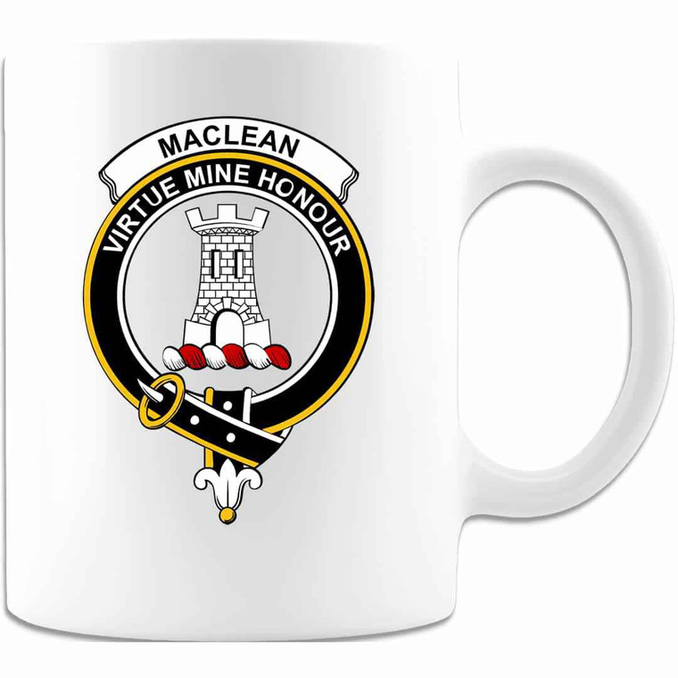 Scottish MacLean Clan Crest White Mug Tartan Plaid 1