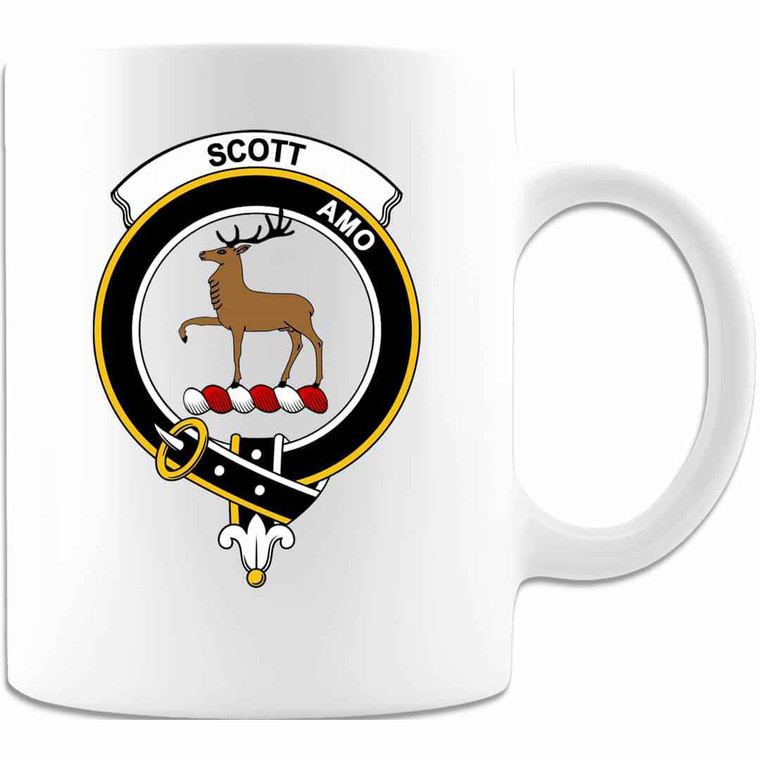 Scottish Scott Clan Crest White Mug Tartan Plaid 1