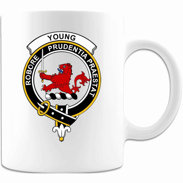 Scottish Young Clan Crest White Mug Tartan Plaid 1