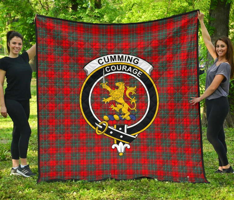 Scottish Cumming Modern Clan Crest Tartan Quilt Tartan Plaid 1