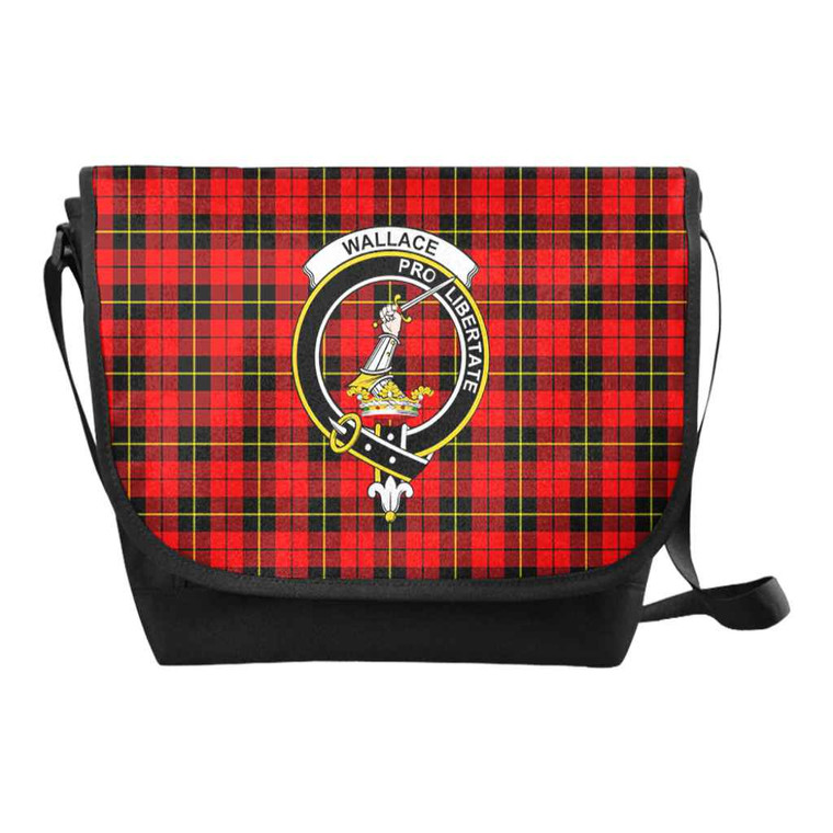 Scottish Wallace Clan Crest Tartan Messenger Bag Tartan Plaid 1