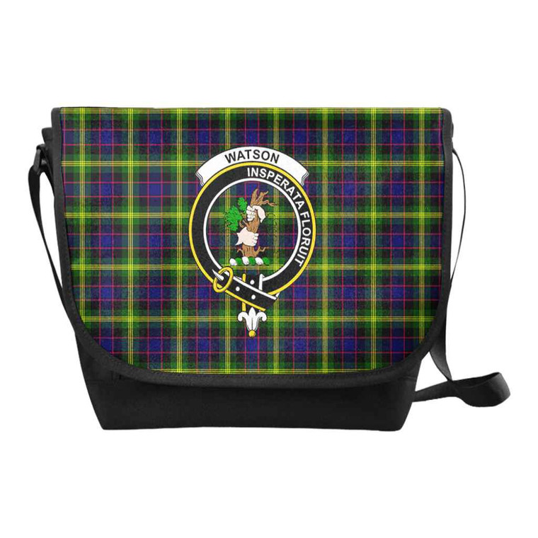 Scottish Watson Clan Crest Tartan Messenger Bag Tartan Plaid 1