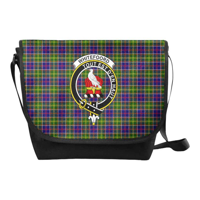 Scottish Whiteford Clan Crest Tartan Messenger Bag Tartan Plaid 1