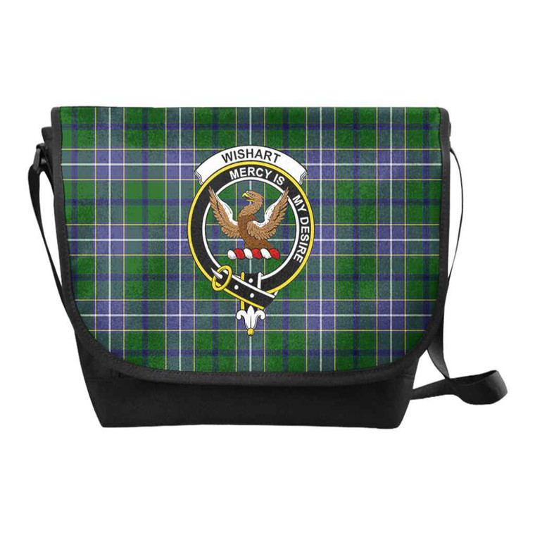 Scottish Wishart Clan Crest Tartan Messenger Bag Tartan Plaid 1