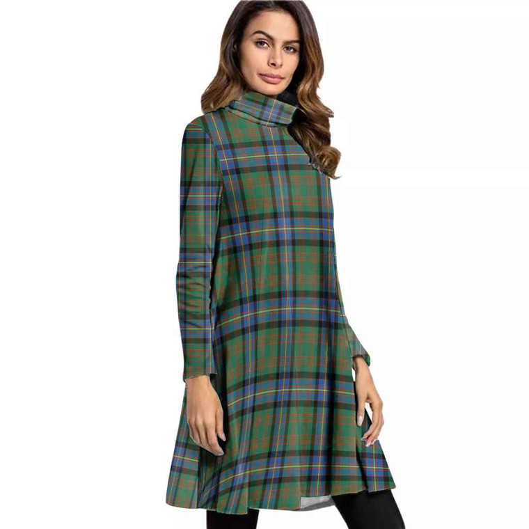 Scottish Cochrane Ancient Clan Tartan High Neck Dress Tartan Plaid 1