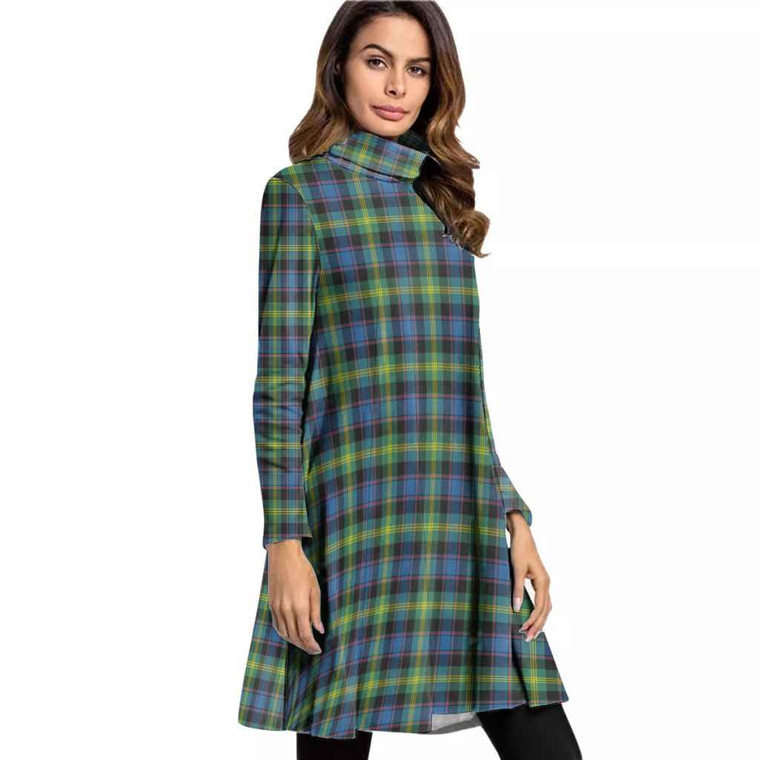 Scottish Watson Ancient Clan Tartan High Neck Dress Tartan Plaid 1