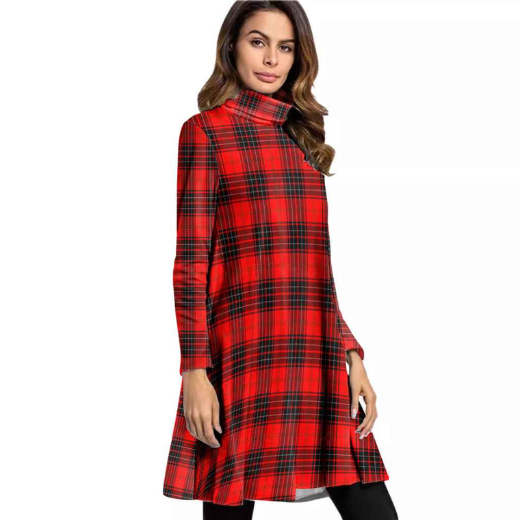 Scottish Wemyss Modern Clan Tartan High Neck Dress Tartan Plaid 1