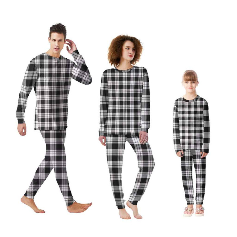 Scottish MacFarlane Black & White Clan Tartan Pajama Set Tartan Plaid