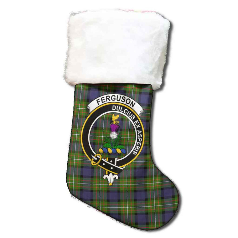 Scottish Fergusson Clan Crest Tartan Christmas Stocking Tartan Plaid 1