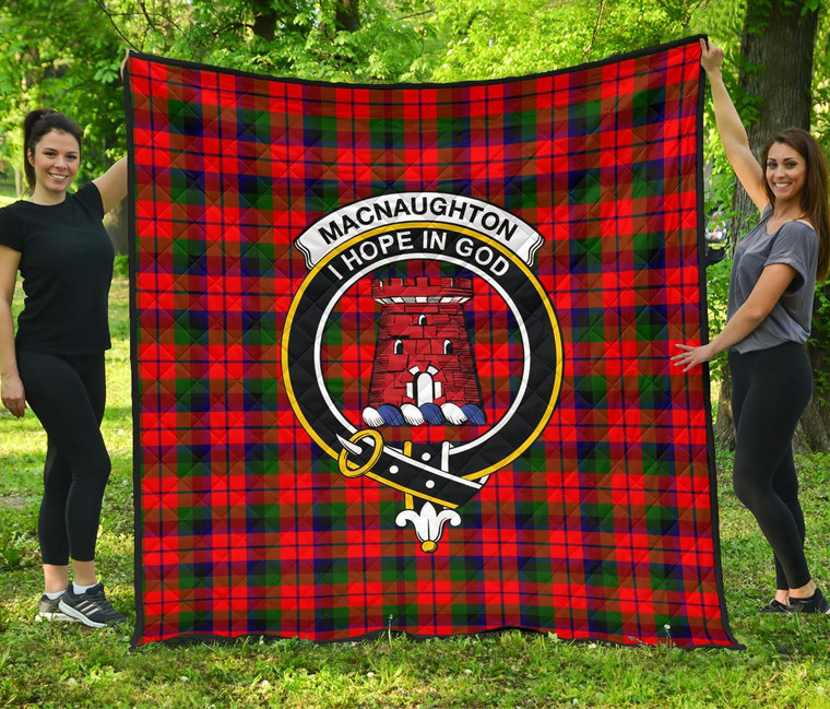 Scottish MacNaughton Modern Clan Crest Tartan Quilt Tartan Plaid 1