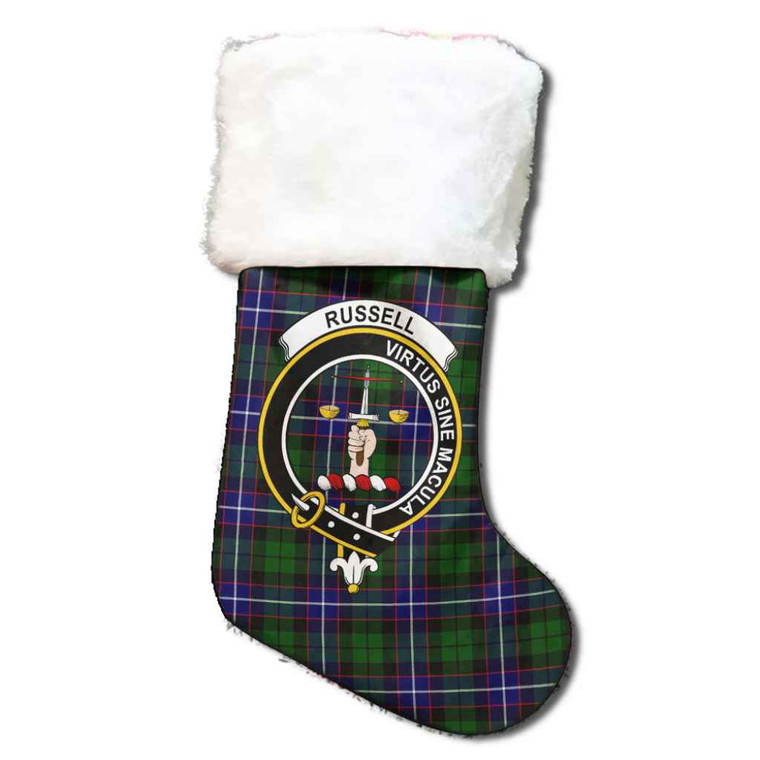Scottish Russell Clan Crest Tartan Christmas Stocking Tartan Plaid 1