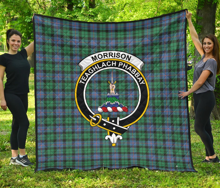 Scottish Morrison Ancient Clan Crest Tartan Quilt Tartan Plaid 1