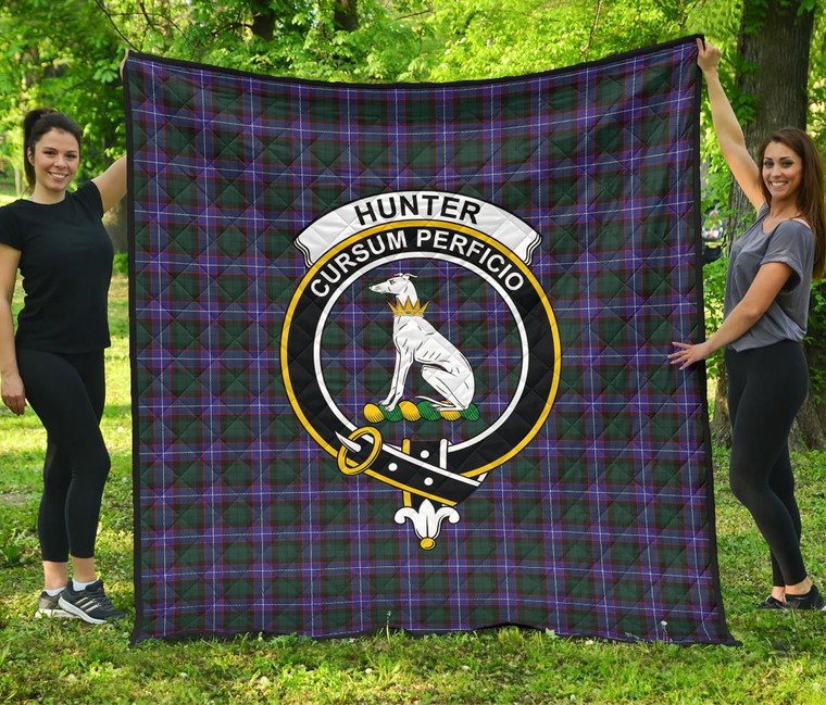 Scottish Hunter Modern Clan Crest Tartan Quilt Tartan Plaid 1