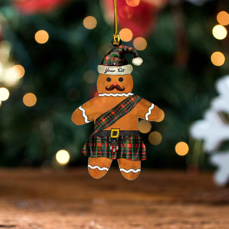 Scottish Christie Ancient Clan Crest Tartan Wood Acrylic Ornament Gingerbread Scotland Warrior Personalized Tartan Plaid
