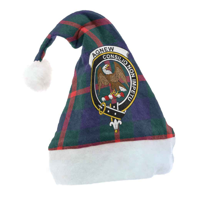 Scottish Agnew Clan Crest Tartan Christmas Hat Front Tartan Plaid