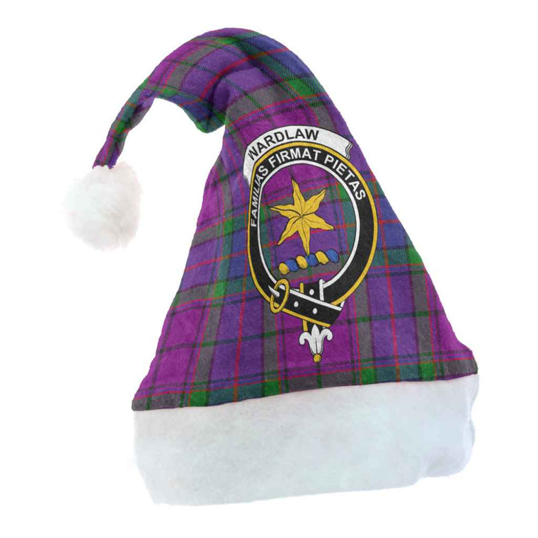 Scottish Wardlaw Clan Crest Tartan Christmas Hat Front Tartan Plaid
