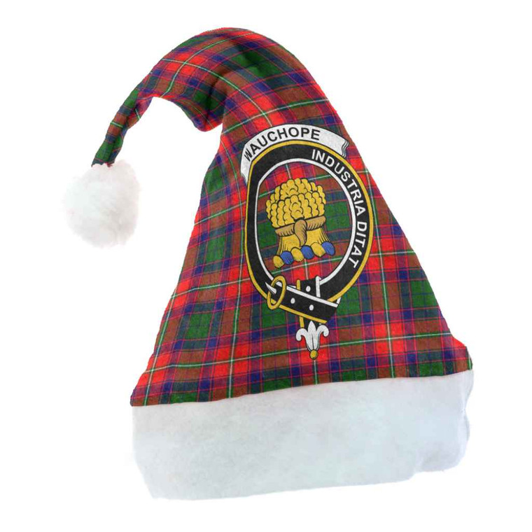 Scottish Wauchope (or Waugh) Clan Crest Tartan Christmas Hat Front Tartan Plaid