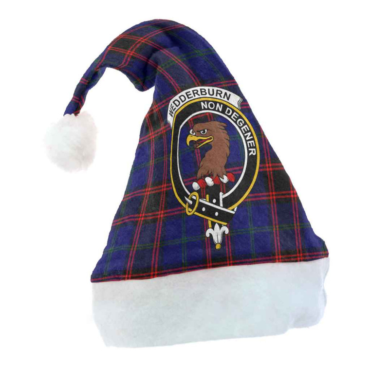 Scottish Wedderburn Clan Crest Tartan Christmas Hat Front Tartan Plaid