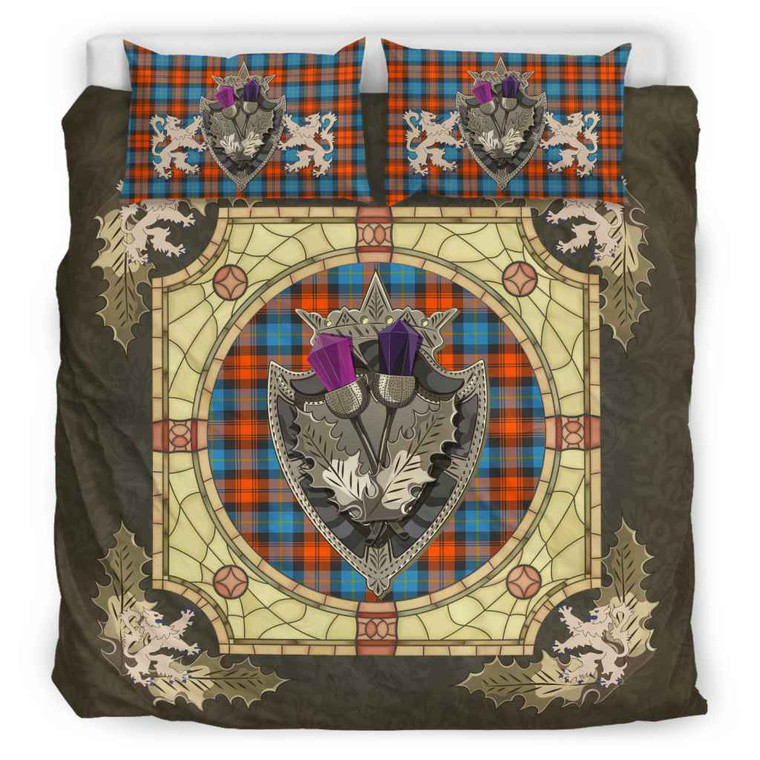 Scottish MacLachlan Ancient Clan Tartan Bedding Set - Crystal Thistle Shield Tartan Plaid 1