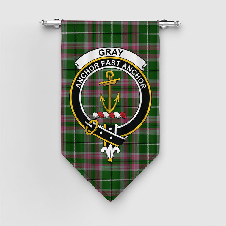 Scottish Gray Clan Tartan Gonfalon
